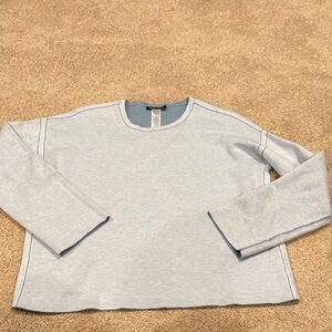 Eileen Fisher Organic Cotton Silk Sweater reversible clean cut